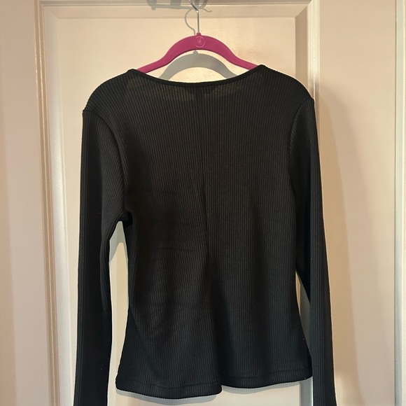 Banana Republic Long Sleeve Square Neck Ribbed Top l M - Picture 3 of 6